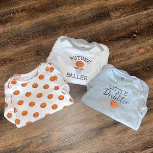 Three Long-Sleeve Toddler Basketball Shirts